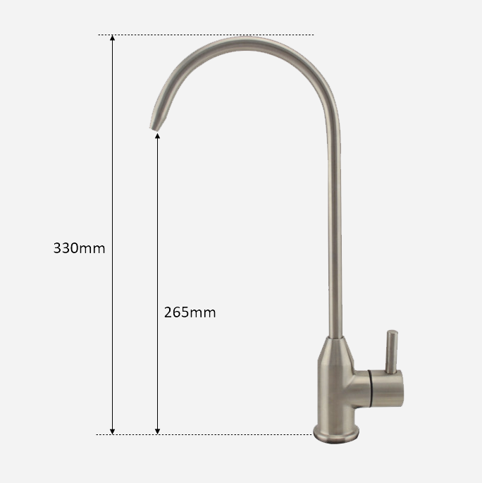 Filter Tap - Single Source Gooseneck - Brushed Nickel