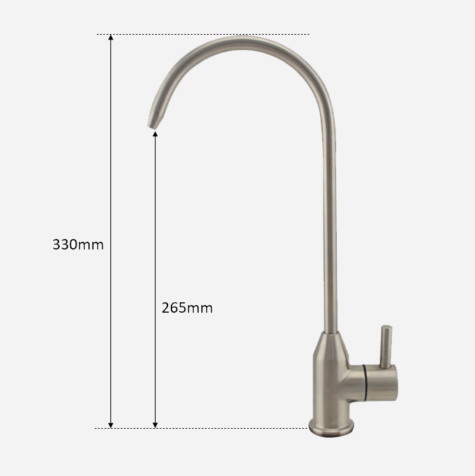 Single Source Tap Gooseneck - Brushed Stainless