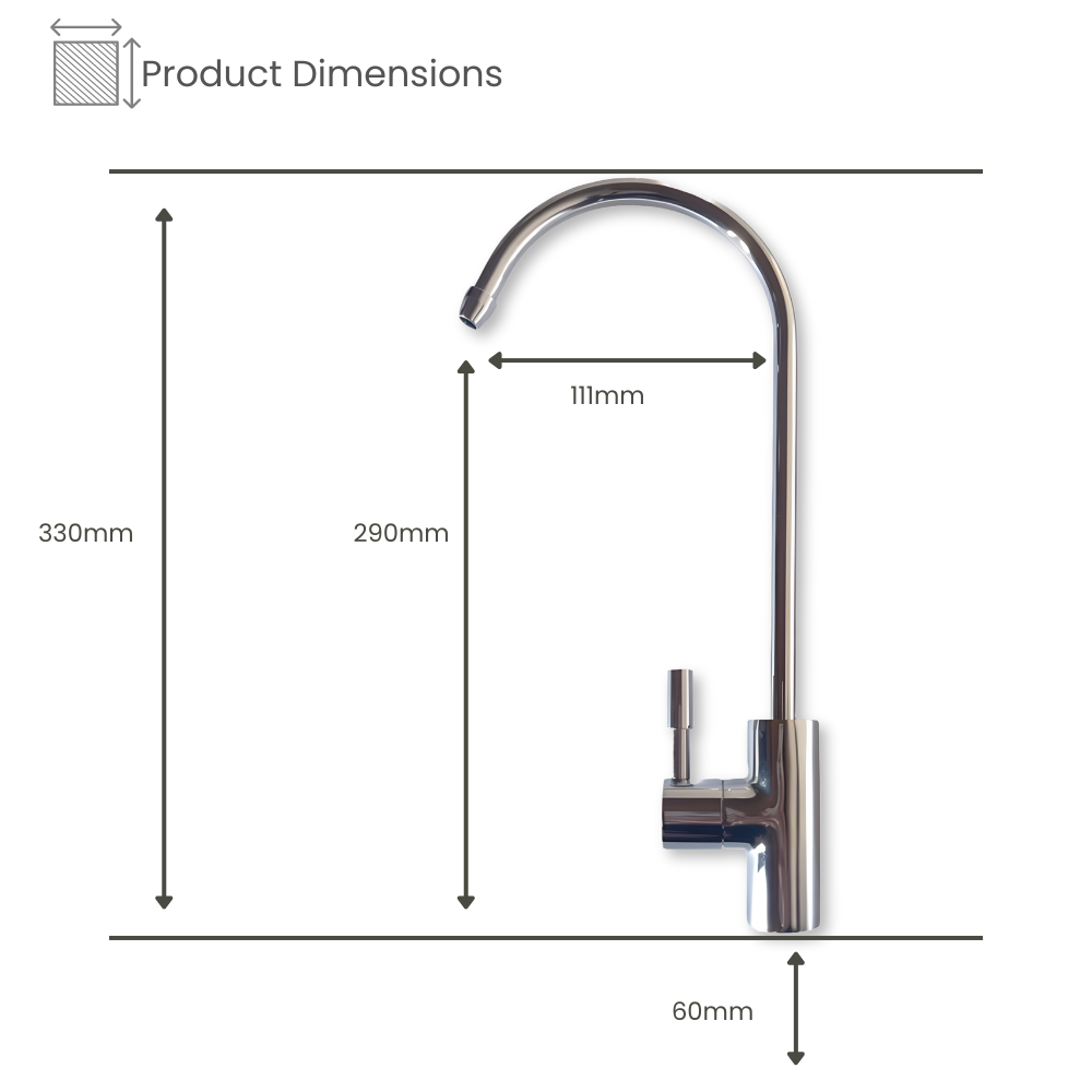 Filter Tap - Single Source Gooseneck - Chrome