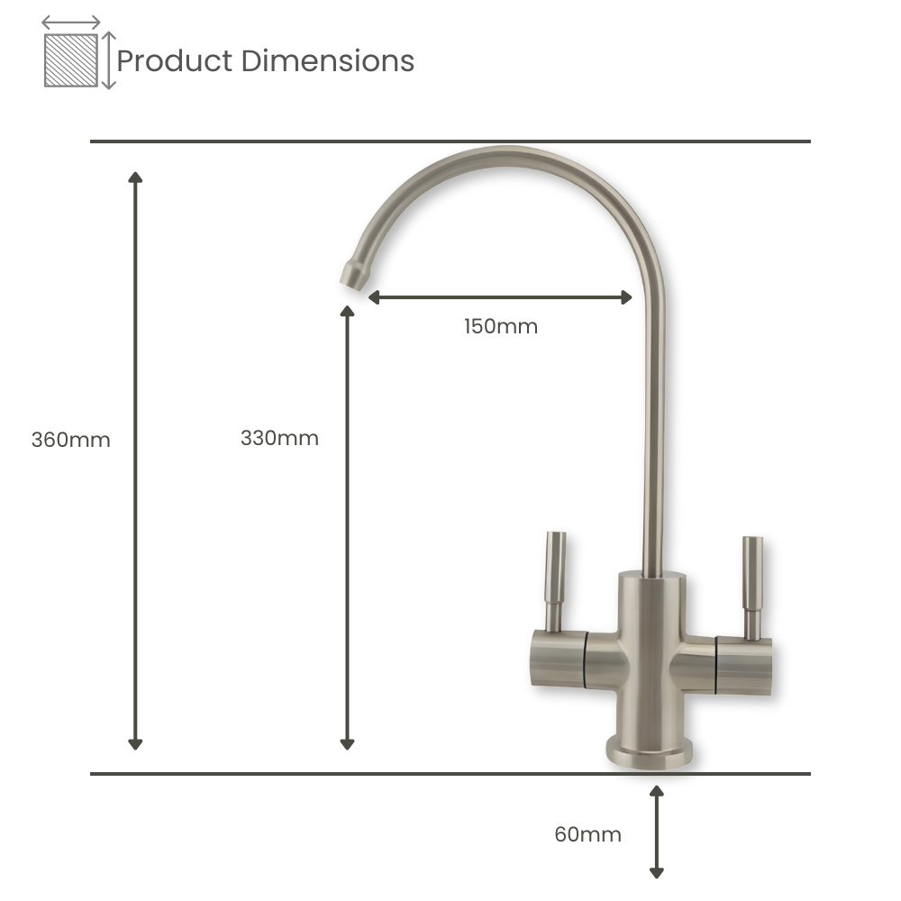Filter Tap - Dual Source Gooseneck - Brushed Nickel